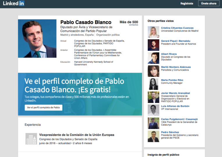 Linkedin Casado Moncloa