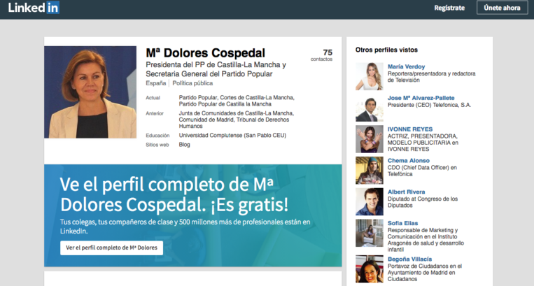 Linkedin Cospedal Moncloa