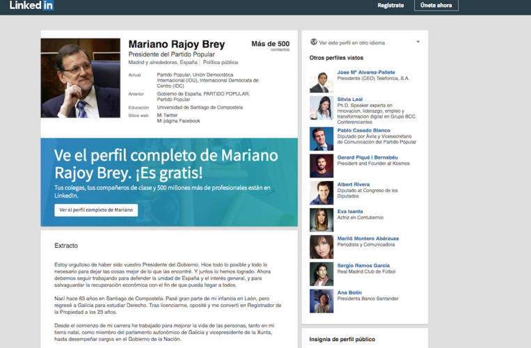 Linkedin Rajoy Moncloa
