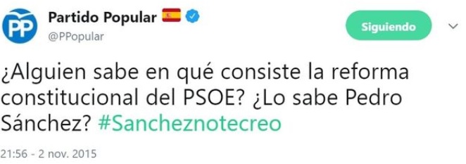El PP se lanza al cuello de Sánchez con una agresiva campaña publicitaria 2 Moncloa Tuit del Grupo Popular