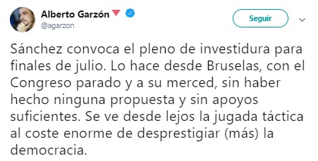 garzón investidura