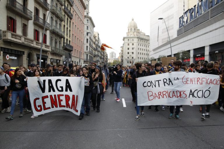 Huelga general en Cataluña: masiva participación, pero menos que en 2017