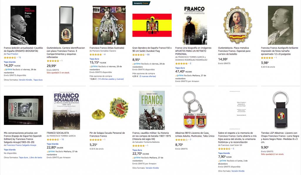 Franco resucita en Amazon: el 'e-commerce' se frota las manos con el fascismo 1 Moncloa Amazon
