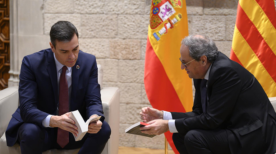 Sánchez y Torra reunión mesa de diálogo