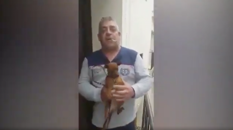 Indignación en las redes por el «iluminado» que descolgó a su perro desde el balcón