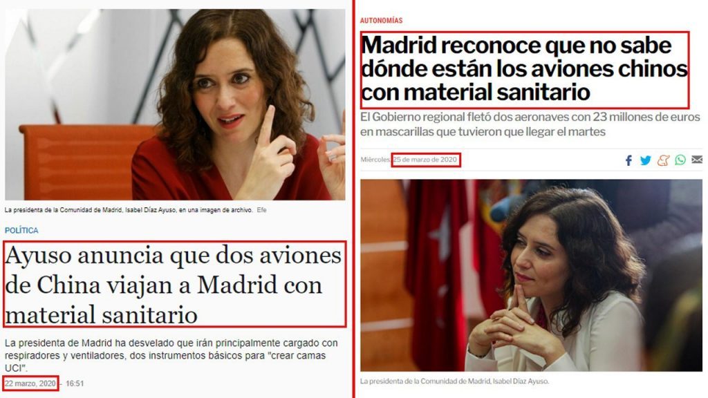 Ayuso le pierde la pista a 24 millones en mascarillas y respiradores 1 Moncloa ayuso 1 Moncloa