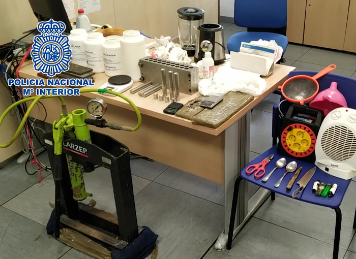 Desmantelado en Alcorcón un laboratorio de procesamiento de cocaína