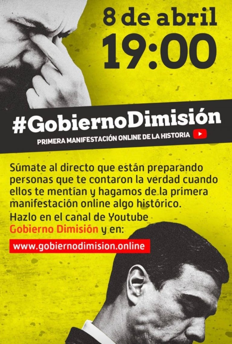 La primera manifestación online de la historia habla: #ManifestacionGobiernoDimision