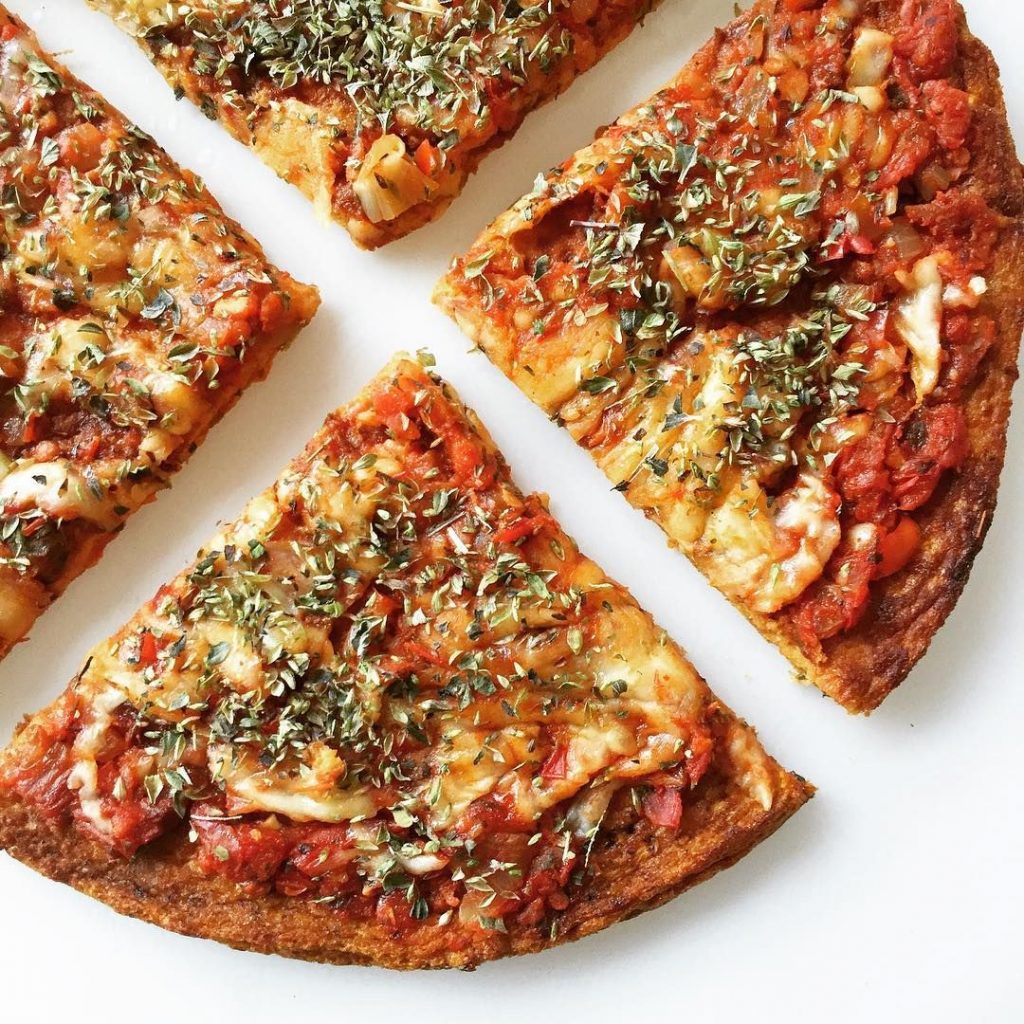 pizza con masa de zanahoria