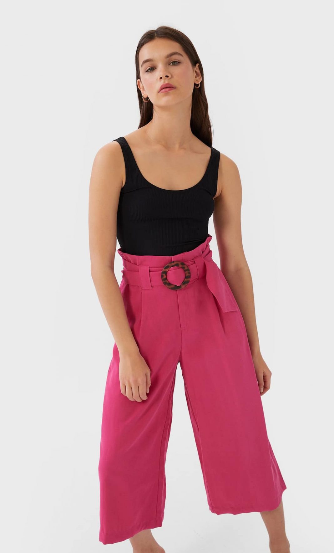 pantalon fucsia stradivarius