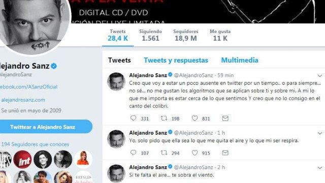 Alejandro Sanz, con el corazón partido