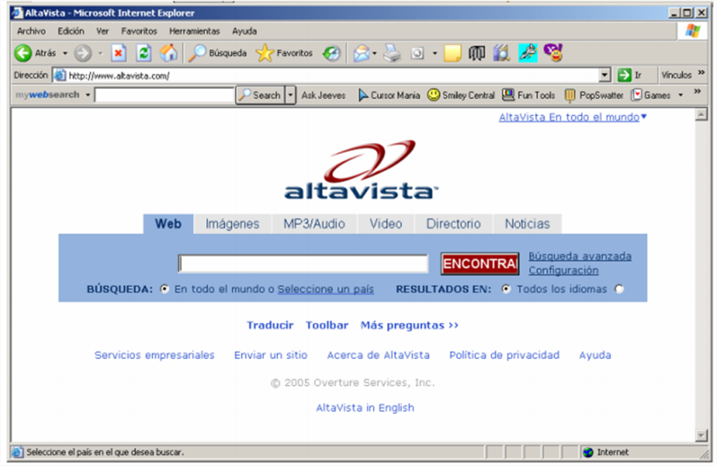 AltaVista, la alternativa a Ask