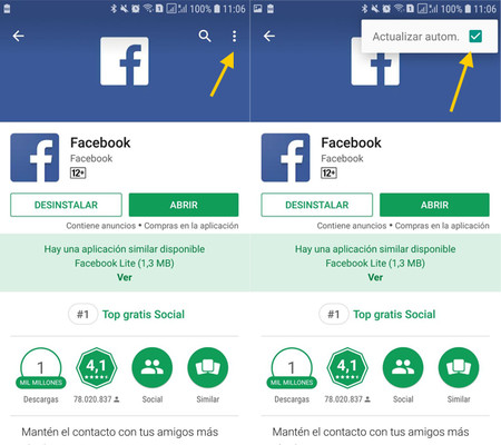 Error de Facebook con Google Play