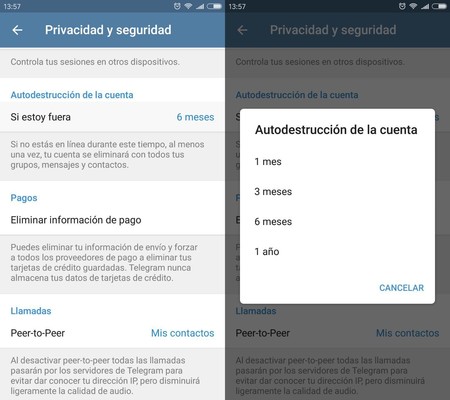 Memoria ilimitada en Telegram