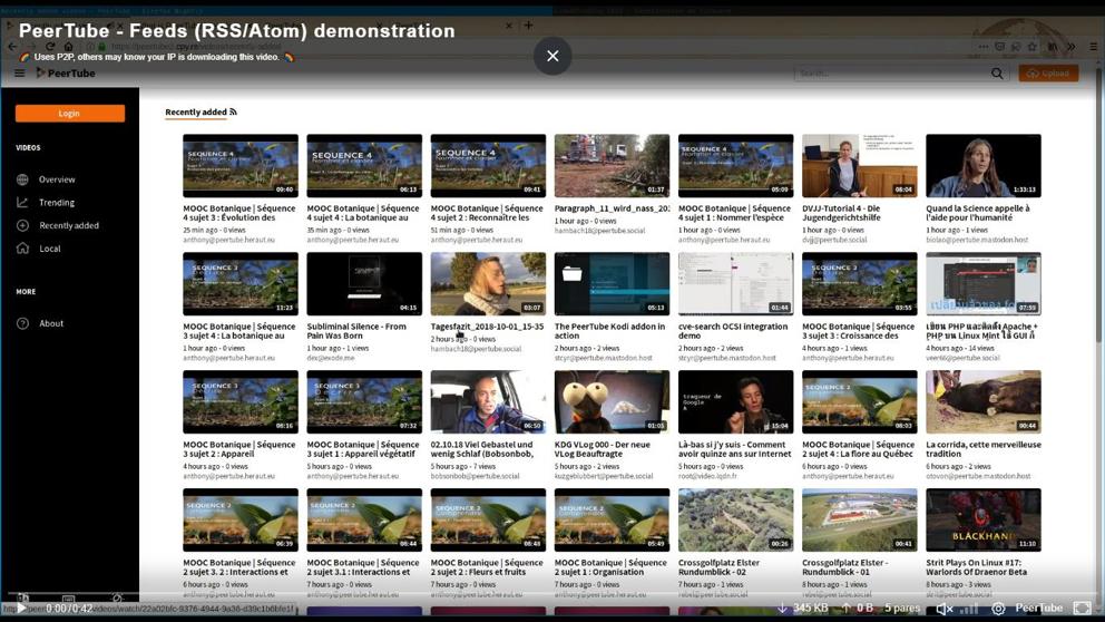 PeerTube, alternativa independiente a Youtube