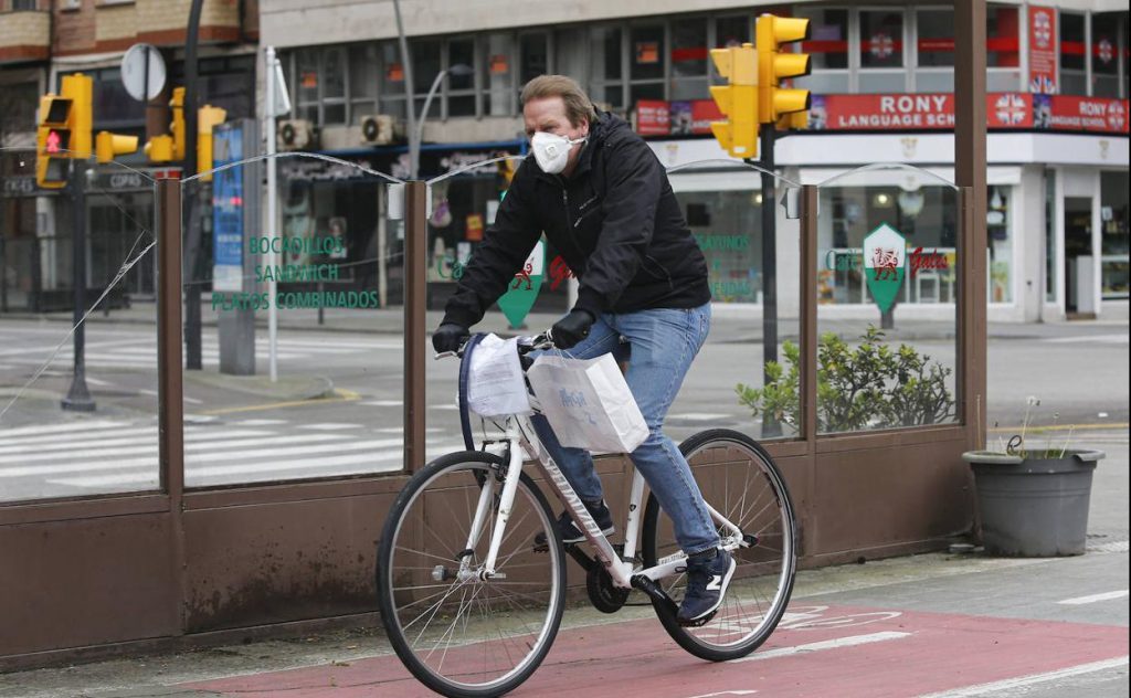 Uso de la mascarilla en bicicleta