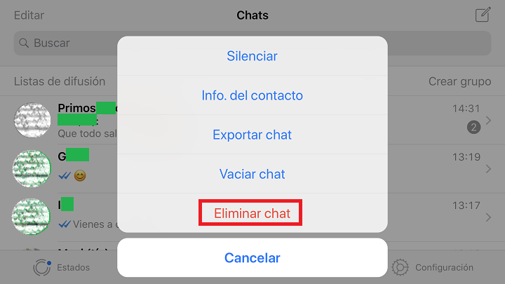 Vaciar chats y quedarte con mensajes importantes