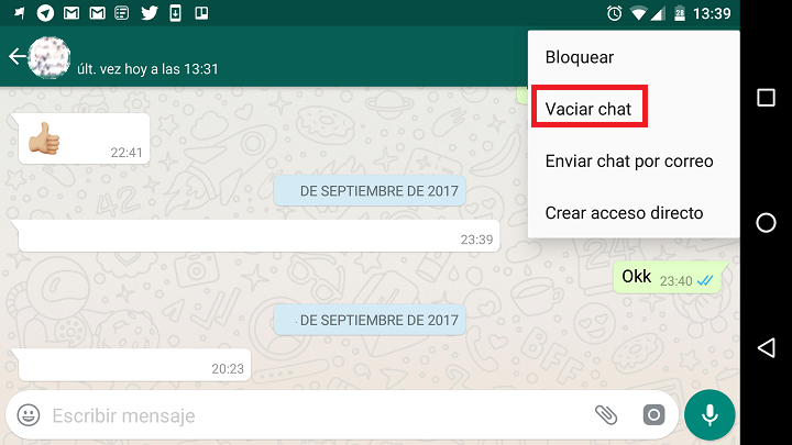 Monitorización del almacenamiento de WhatsApp