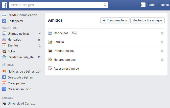 Controlar la lista de amigos en Facebook Moncloa