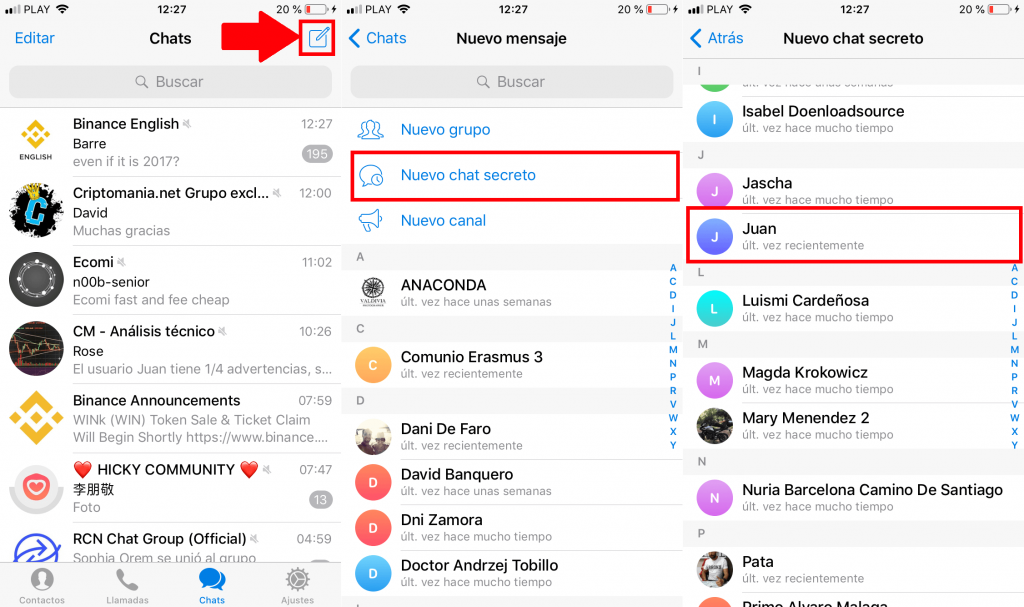 ¿Cómo inicio un chat secreto en Telegram?