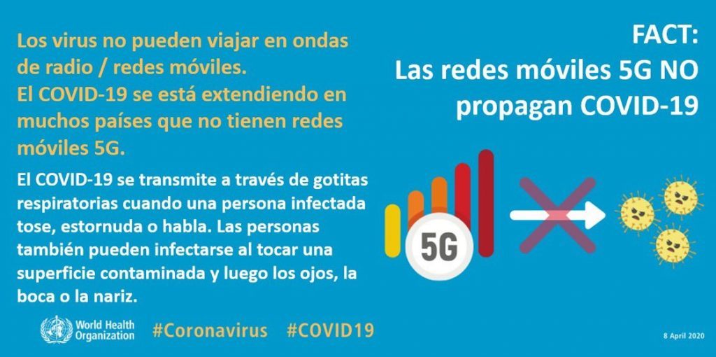 Las redes 5G NO propagan la COVID-19