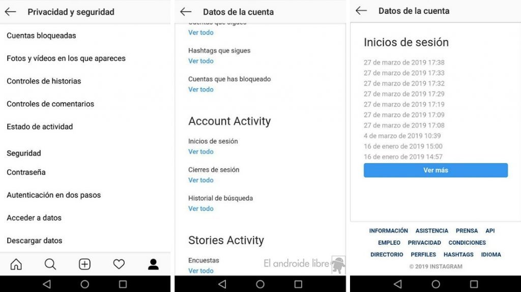 Algunas medidas de Instagram