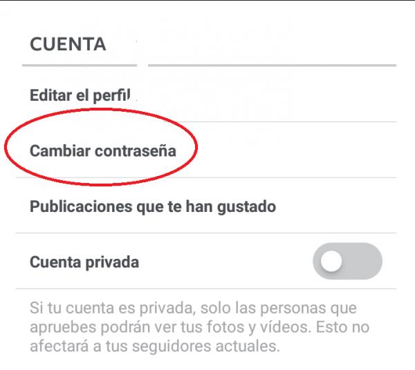 Cambiar la contraseña