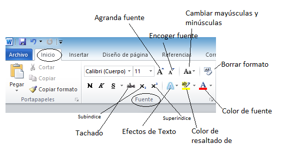 Darle forma al texto de Microsoft Word