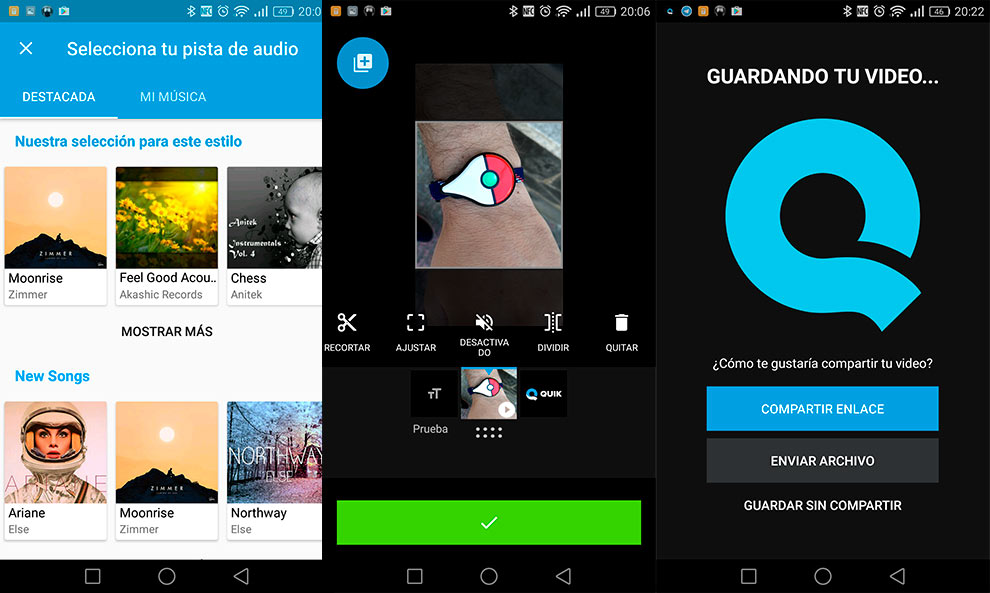 Quik, aplicaciones para GoPro
