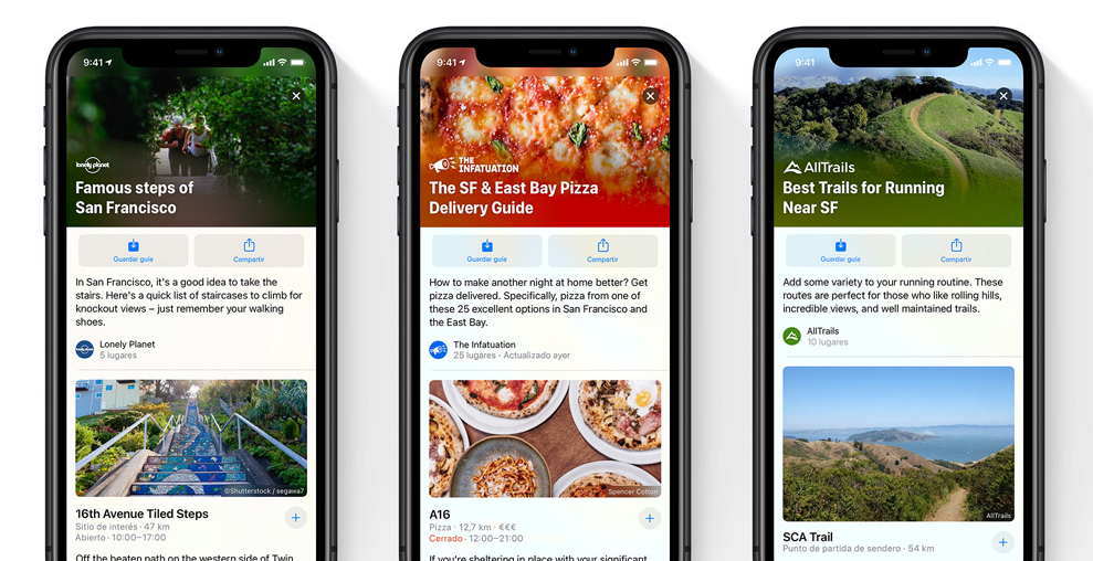 Guías y mapas en el iOS 14