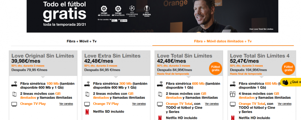 Oferta de Orange para hacere frente a Movistar