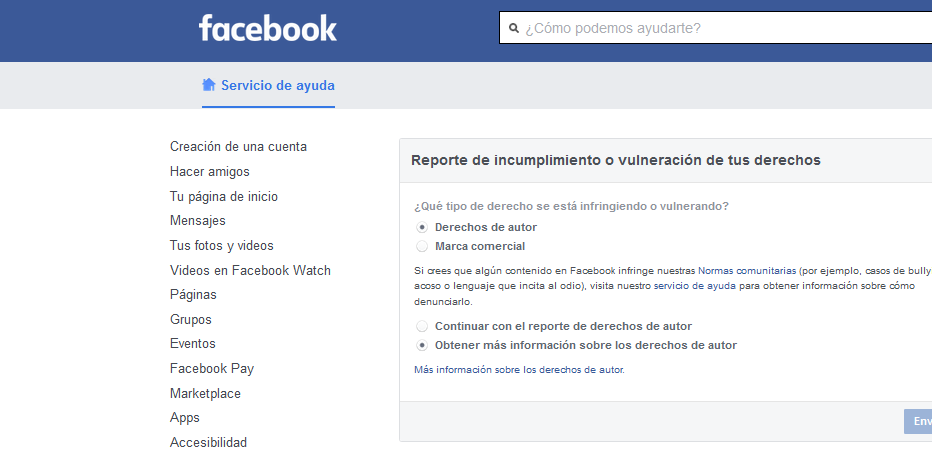 Reclamar a Facebook