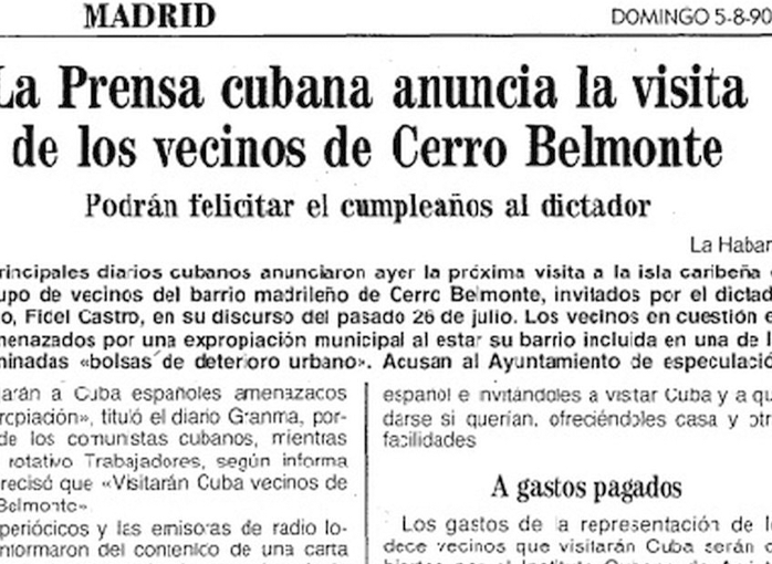 LA VISITA DE LOS VECINOS DE MADRID A CUBA