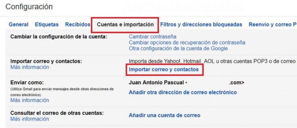 Cambia entre cuentas en Gmail