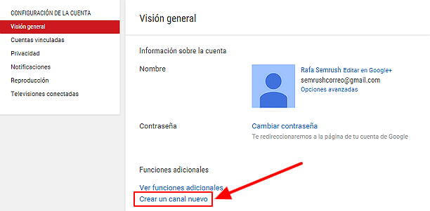 Cómo construir un canal de Youtube (y una estrategia) para tu empresa 4 Moncloa Crear un canal de Youtube con el nombre de una empresa