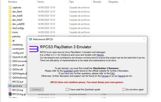 Descargar y ejecutar el emulador para jugar desde el PC