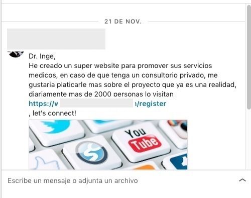 Los mensajes en masa en Linkedin