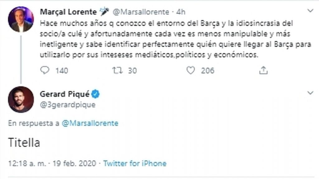 Piqué contra un periodista en redes sociales