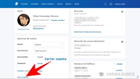 Quieres cerrar la cuenta de Paypal