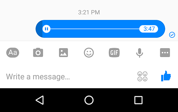 Enviar un mensaje de voz con Facebook Messenger