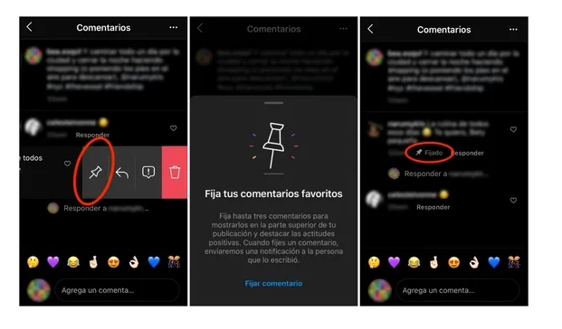 Paso a paso para fijar comentarios