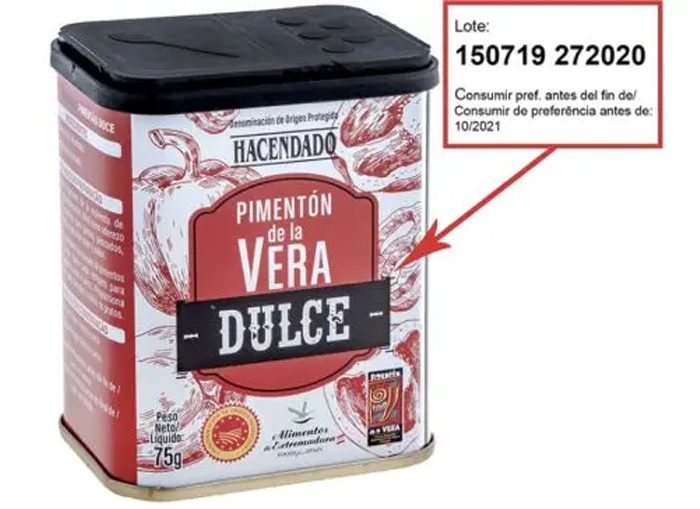 PIMENTÓN DE LA VERA DULCE HACENDADO, RETIRADO DE MERCADONA