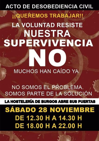 Más de un centenar de hosteleros de Burgos abrirá sus puertas como protesta ante las restricciones
