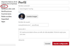 Guía paso a paso para tener el mejor perfil en Pinterest 3 Moncloa El nombre de usuario en Pinterest