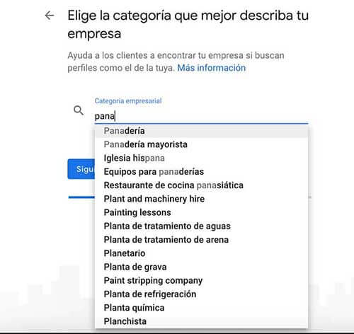 Establece categorías