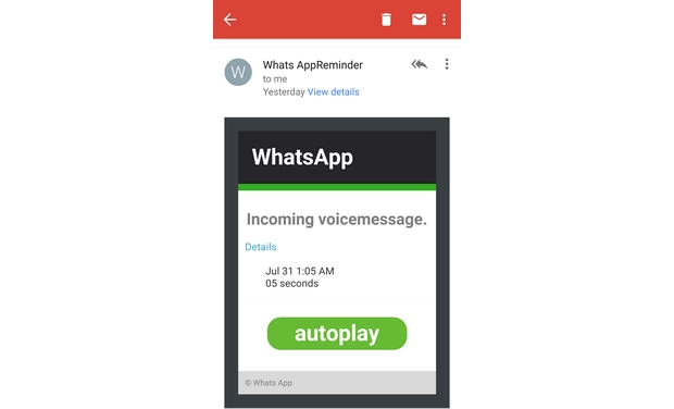 Malware de mensaje de voz de WhatsApp