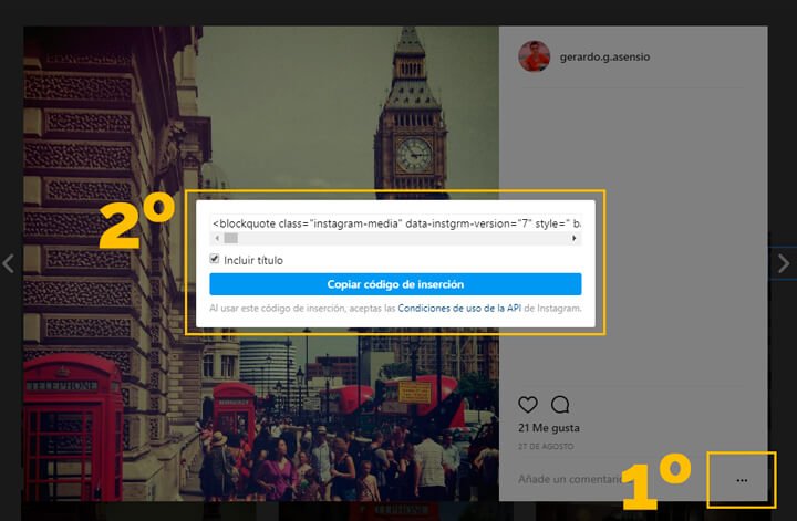 Poner contenido de Instagram en WordPress