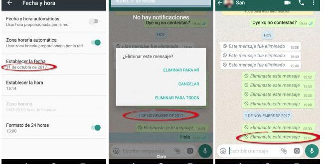 Borrar mensajes en el WhatsApp