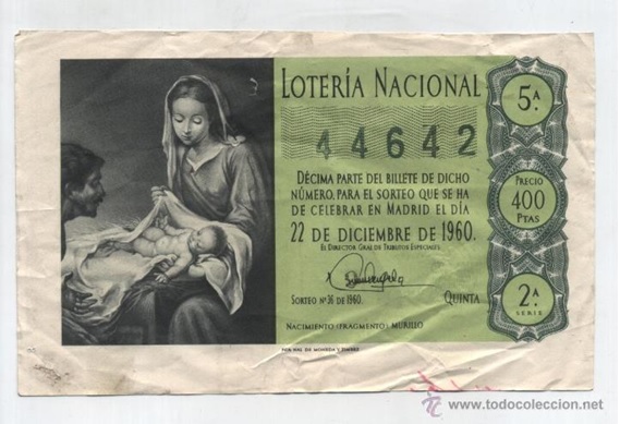 DECIMO LOTERIA DE 1960 Moncloa