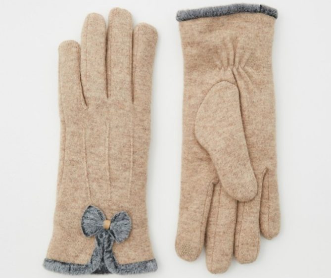 guantes beige